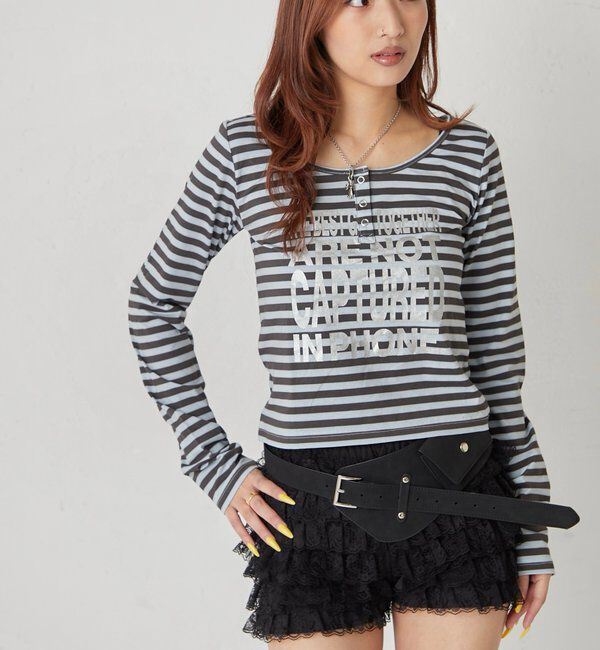  「【WEB限定】メッセージドットリングヘンリートップス」|Tシャツ・カットソー|