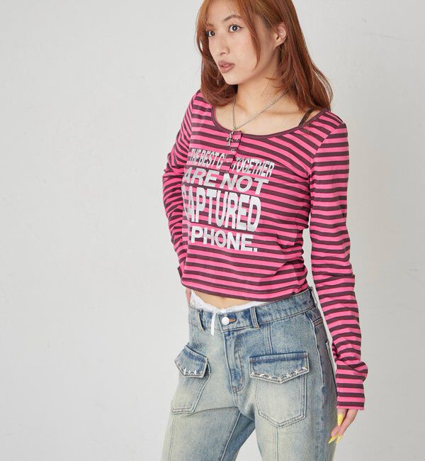  「【WEB限定】メッセージドットリングヘンリートップス」|Tシャツ・カットソー|