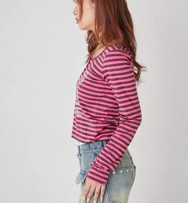  「【WEB限定】メッセージドットリングヘンリートップス」|Tシャツ・カットソー|