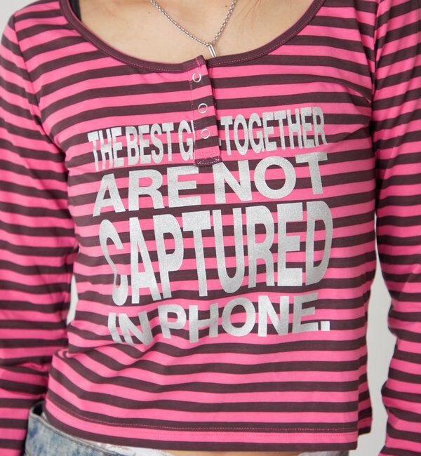  「【WEB限定】メッセージドットリングヘンリートップス」|Tシャツ・カットソー|