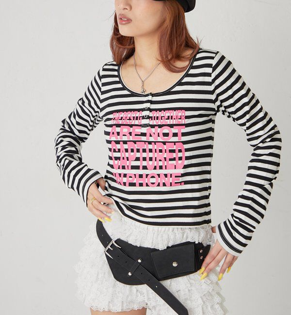  「【WEB限定】メッセージドットリングヘンリートップス」|Tシャツ・カットソー|