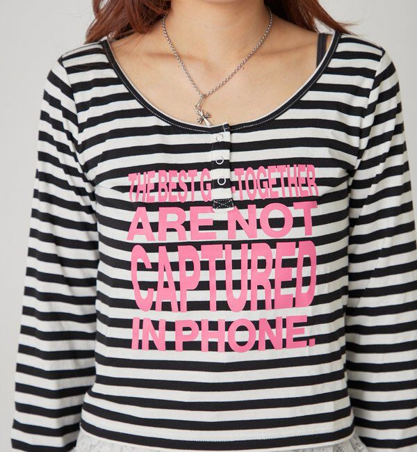  「【WEB限定】メッセージドットリングヘンリートップス」|Tシャツ・カットソー|