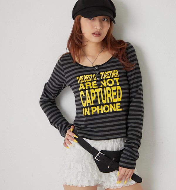  「【WEB限定】メッセージドットリングヘンリートップス」|Tシャツ・カットソー|