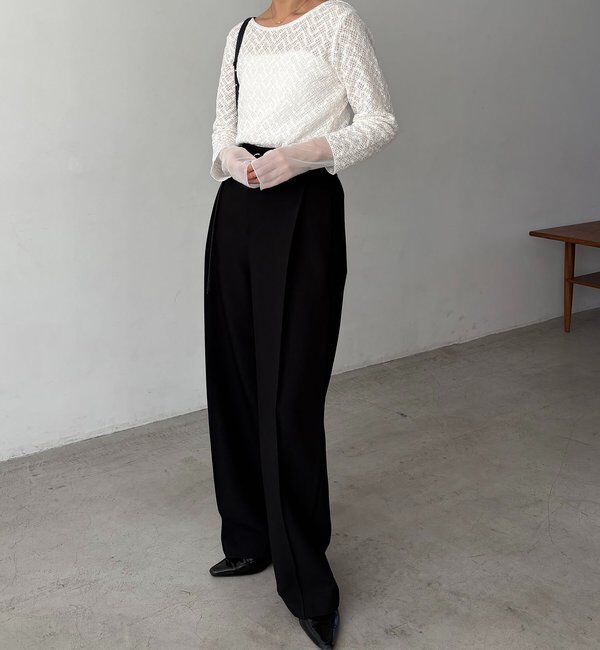  「袖シアーレースT」|Tシャツ・カットソー|