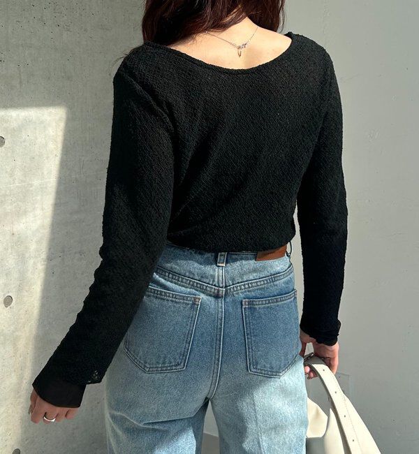  「袖シアーレースT」|Tシャツ・カットソー|