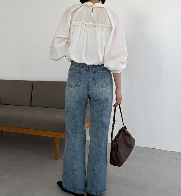  「【低身長サイズあり】セミフレアデニム」|デニム|