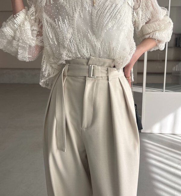  「【yuu企画】【サイズ展開あり】アシメウエストパンツ」|チノ|