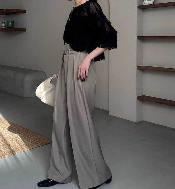  「【yuu企画】【サイズ展開あり】アシメウエストパンツ」|チノ|