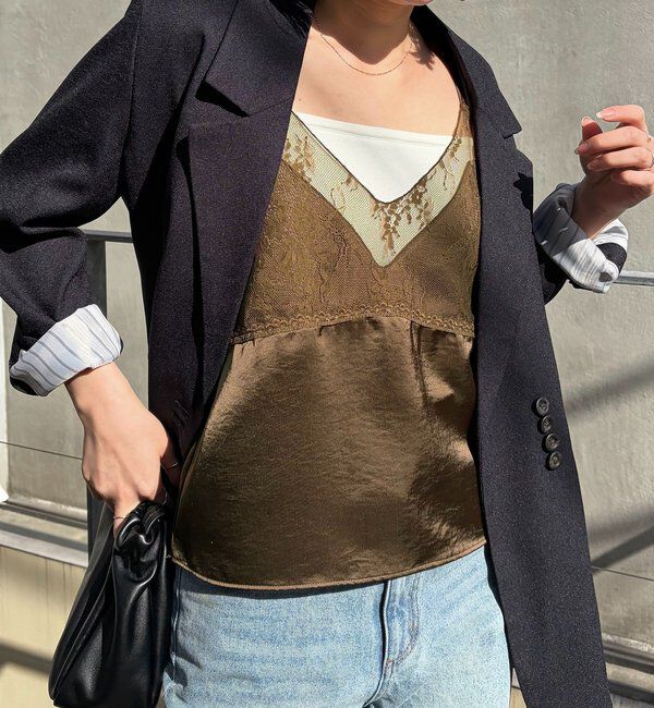  「〈C.L〉ヴィンテージサテンレースキャミ」|シャツ・ブラウス|