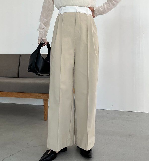  「〈C.L〉バイカラーウエストパンツ」|チノ|