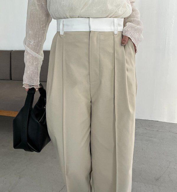  「〈C.L〉バイカラーウエストパンツ」|チノ|