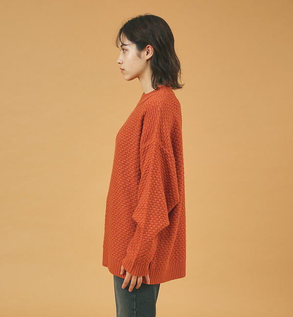 ABAHOUSE「【WEB限定】リップル編みモックネックニット/ アンサンブル/ユニセックス/Re」|ニット・セーター|