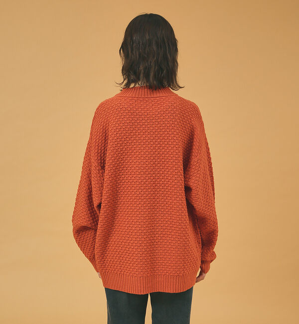 ABAHOUSE「【WEB限定】リップル編みモックネックニット/ アンサンブル/ユニセックス/Re」|ニット・セーター|