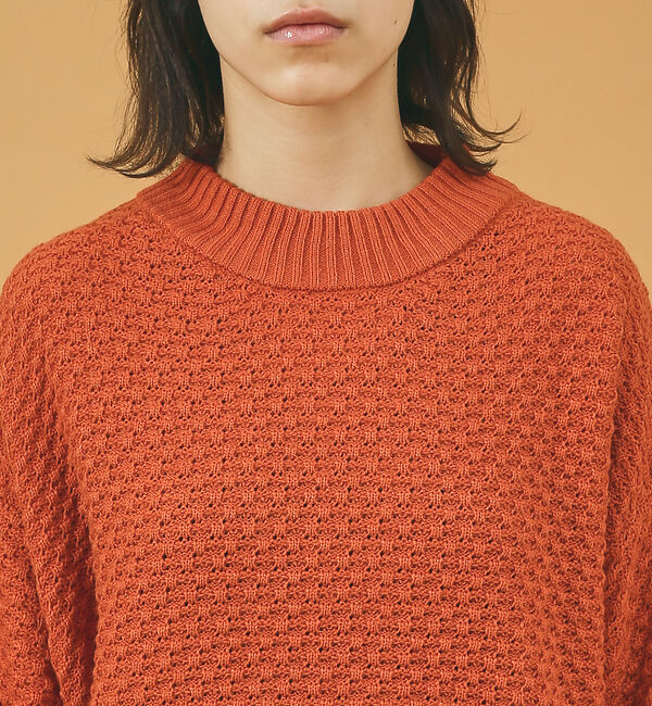 ABAHOUSE「【WEB限定】リップル編みモックネックニット/ アンサンブル/ユニセックス/Re」|ニット・セーター|