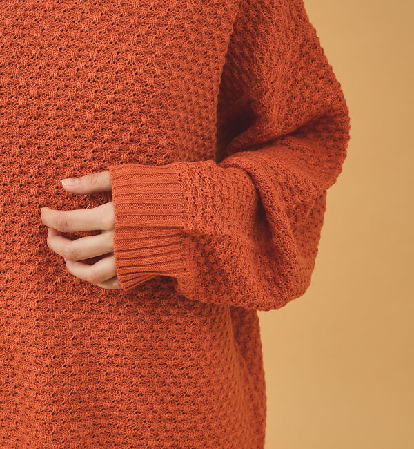 ABAHOUSE「【WEB限定】リップル編みモックネックニット/ アンサンブル/ユニセックス/Re」|ニット・セーター|