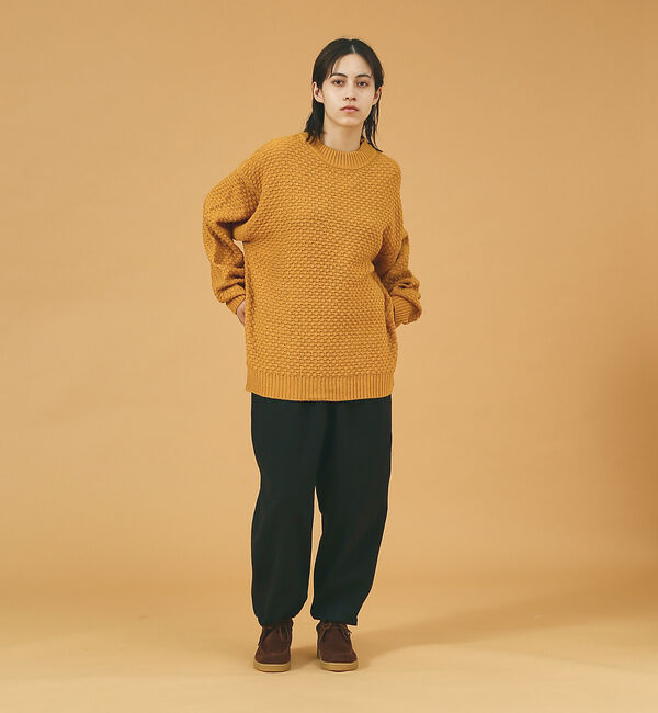 ABAHOUSE「【WEB限定】リップル編みモックネックニット/ アンサンブル/ユニセックス/Re」|ニット・セーター|