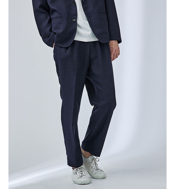 ABAHOUSE「【セットアップ対応】サマーツイード イージースラックス」|スラックス|ダークネイビー