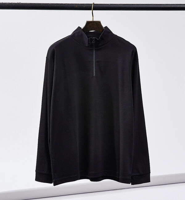 ABAHOUSE「【ハーフジップ】スムース ポンチ ロンT」|Tシャツ・カットソー|