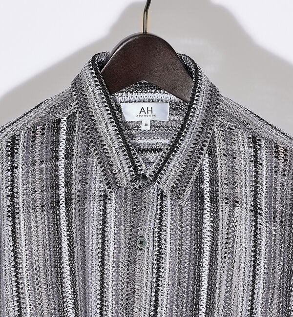 ABAHOUSE「【AH ABAHOUSE】透かし編み 半袖シャツ」|シャツ・ブラウス|