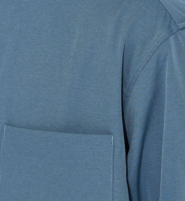 ABAHOUSE「【変形襟】トロミシャンブレー カラーレス 半袖シャツ / バンドカラー」|シャツ・ブラウス|