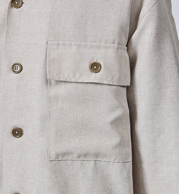 ABAHOUSE「【セットアップ対応】リネンライクミリタリーシャツ/CPOシャツ」|シャツ・ブラウス|