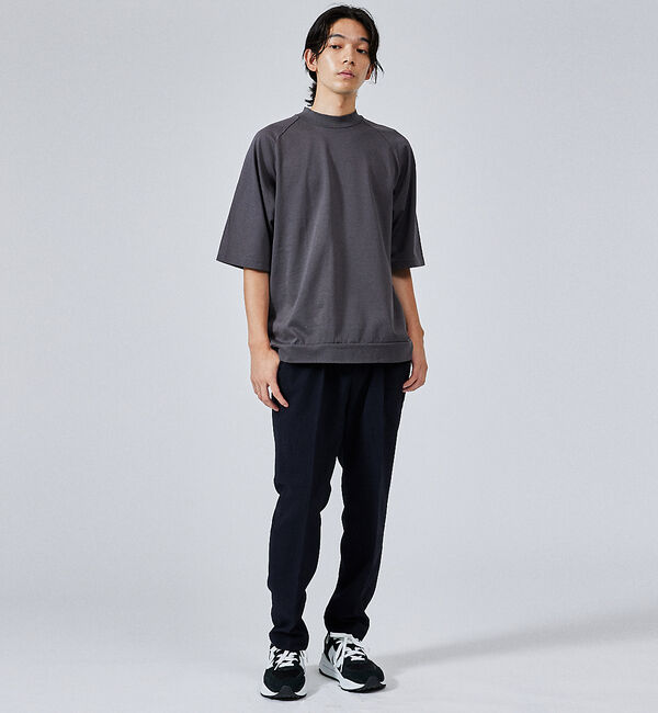 ABAHOUSE「【モックネック】度詰め天竺　ラグランスリーブＴシャツ」|Tシャツ・カットソー|