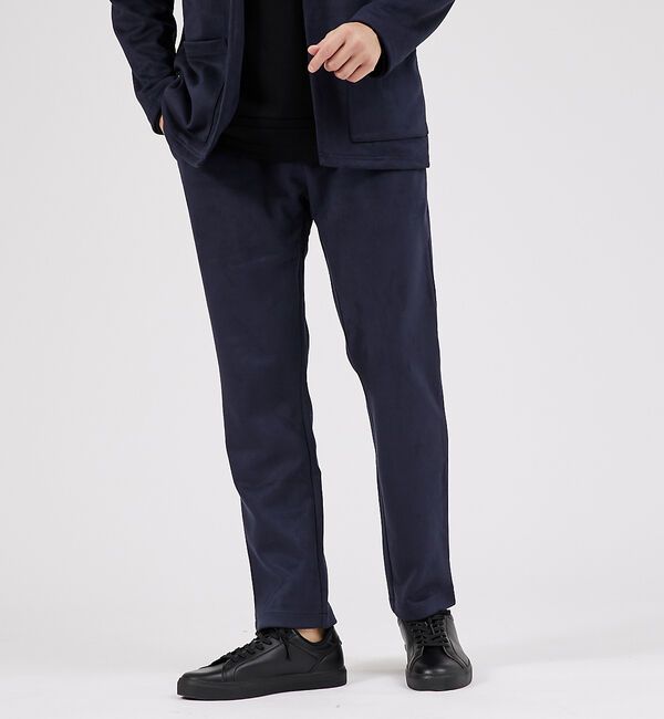 ABAHOUSE「【セットアップ対応】ネオスエード スリムイージーパンツ / シルキータッチ」|その他|ネイビー