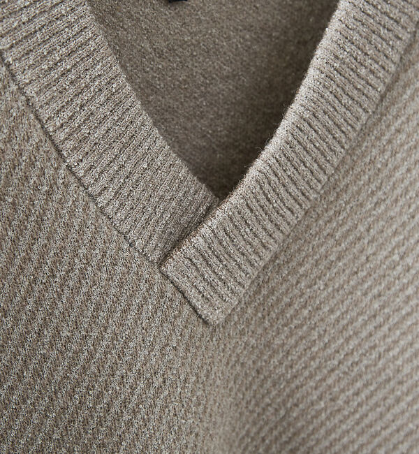 ABAHOUSE「ツイル柄 ブークレーVネックニット」|ニット・セーター|