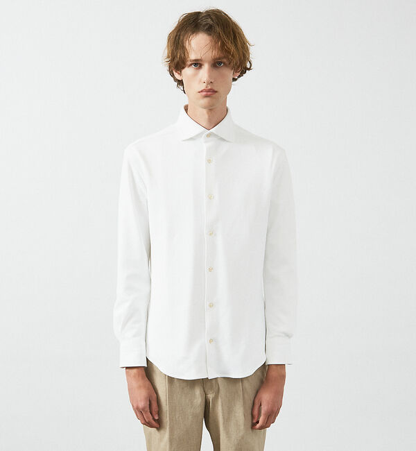 ABAHOUSE「【FLEX SHIRTS】COOLMAX EcoMade ダブルピケ ジャージシ」|シャツ・ブラウス|