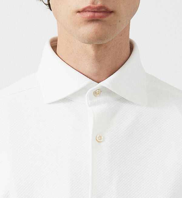 ABAHOUSE「【FLEX SHIRTS】COOLMAX EcoMade ダブルピケ ジャージシ」|シャツ・ブラウス|