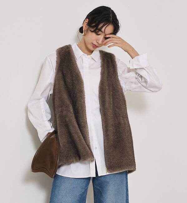 qualite「ミンクライクファージレ」|ベスト・ジレ|