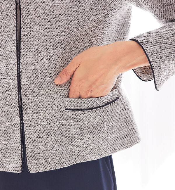 abahouse mavie「綾織ツイードジャケット」|ノーカラージャケット|