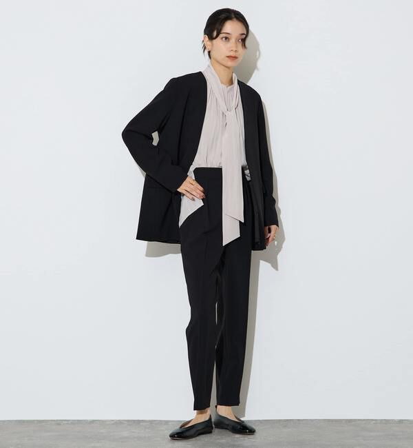 Liesse「【定番】ダブルクロスノーカラージャケット」|ノーカラージャケット|