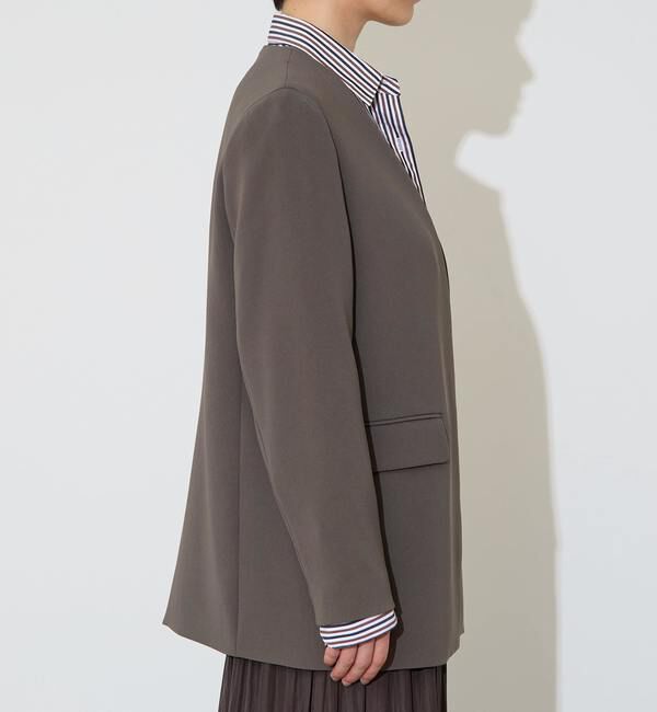 Liesse「【定番】ダブルクロスノーカラージャケット」|ノーカラージャケット|