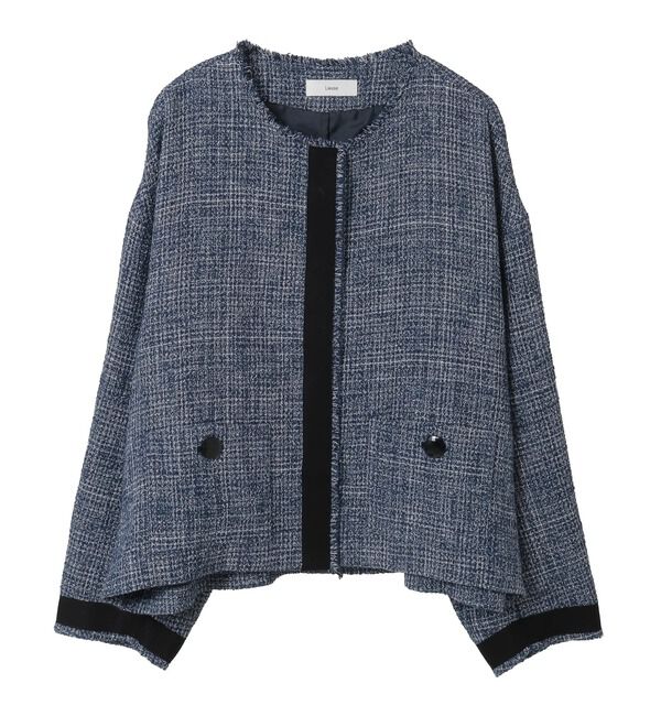 Liesse「ノーカラーツイードジャケット」|ノーカラージャケット|
