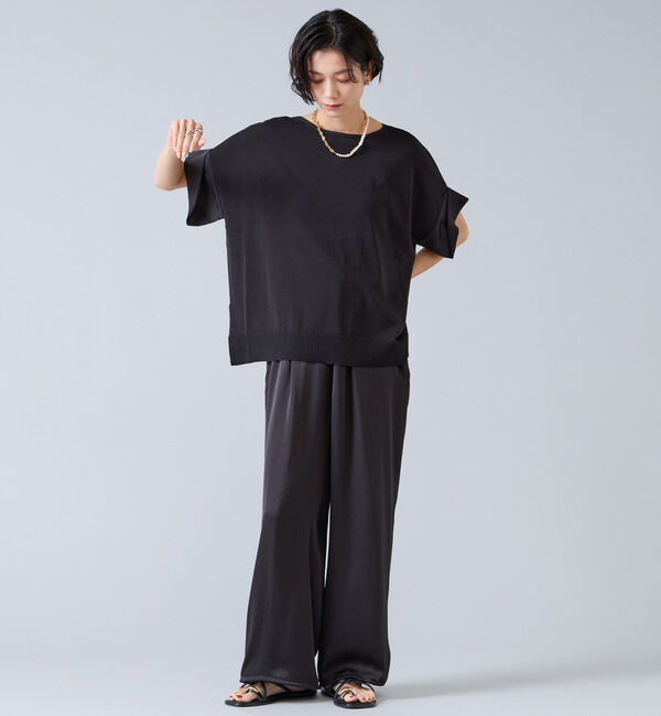 Liesse「【定番】袖サテンニット」|ニット・セーター|