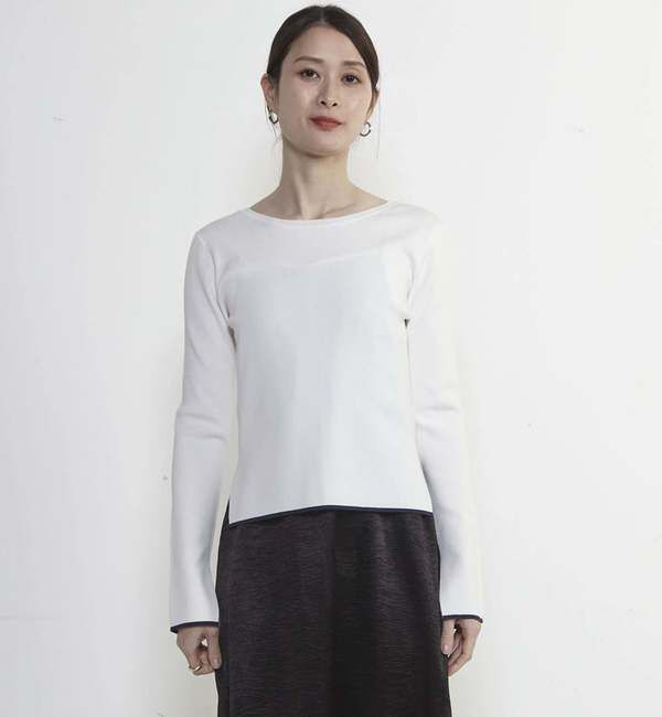 Soffitto「バックオープンボートネックニット」|ニット・セーター|ホワイト