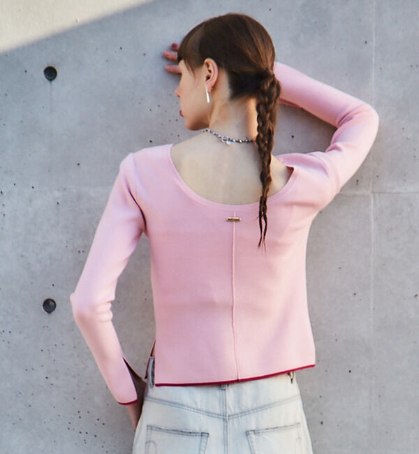 Soffitto「バックオープンボートネックニット」|ニット・セーター|