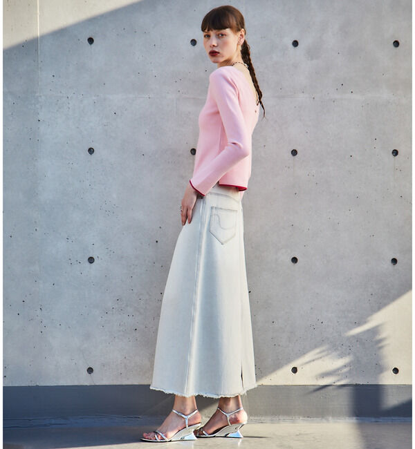 Soffitto「バックオープンボートネックニット」|ニット・セーター|