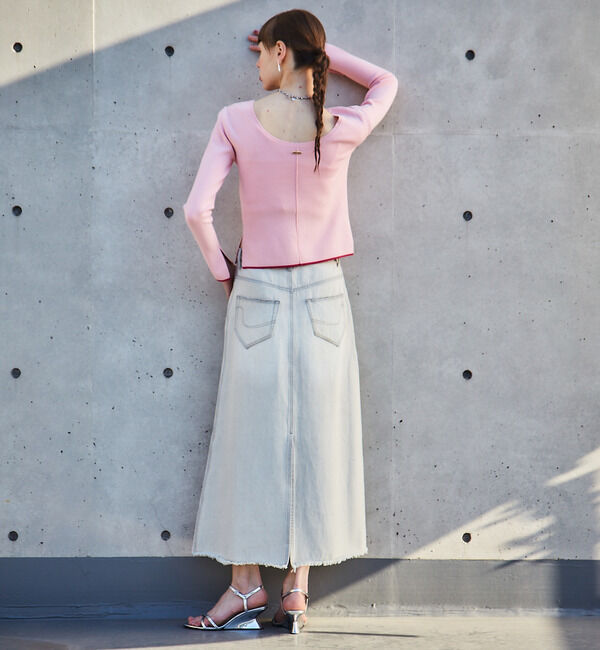 Soffitto「バックオープンボートネックニット」|ニット・セーター|