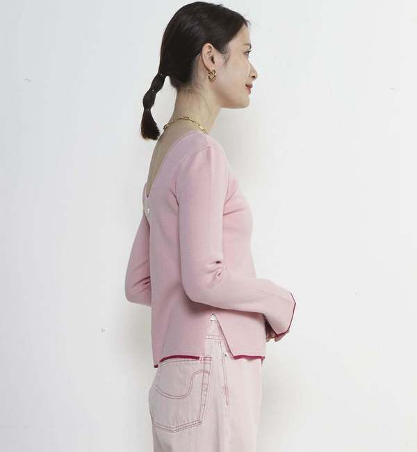 Soffitto「バックオープンボートネックニット」|ニット・セーター|