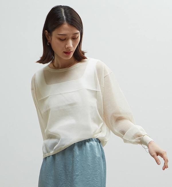 Soffitto「シアーニットオーバーサイズプルオーバー」|ニット・セーター|オフホワイト