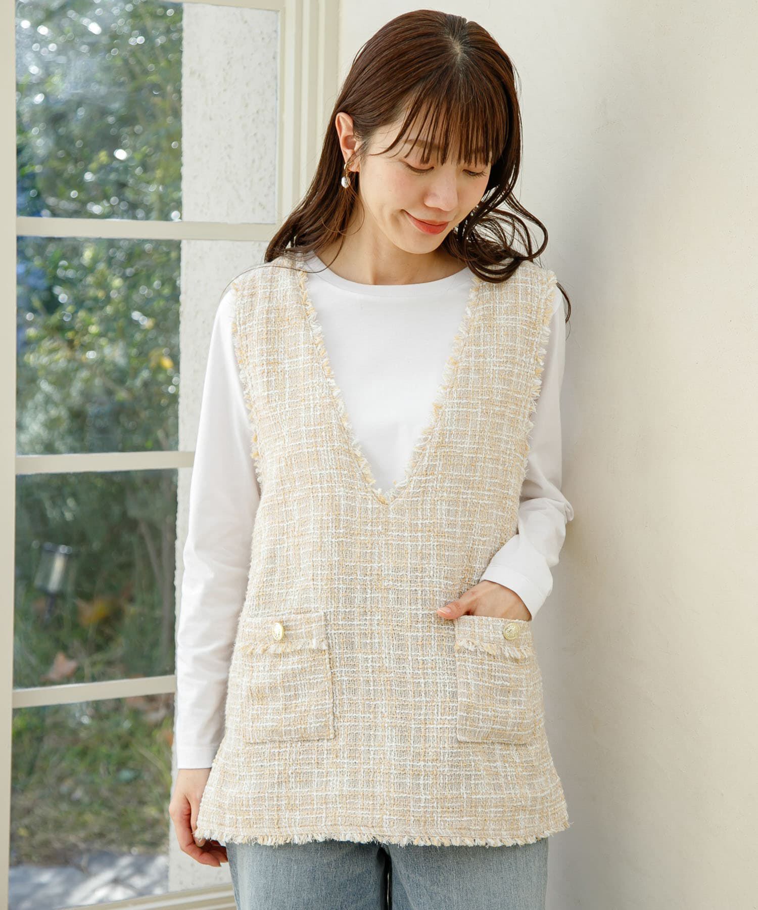 Sonny Label 「『WEB/一部店舗限定』ツイードVネックベスト」|ベスト・ジレ|