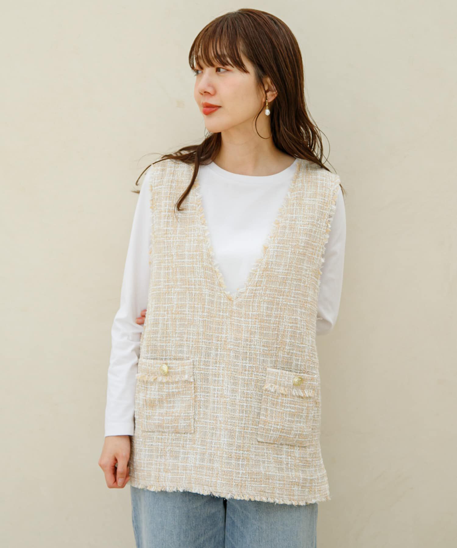 Sonny Label 「『WEB/一部店舗限定』ツイードVネックベスト」|ベスト・ジレ|