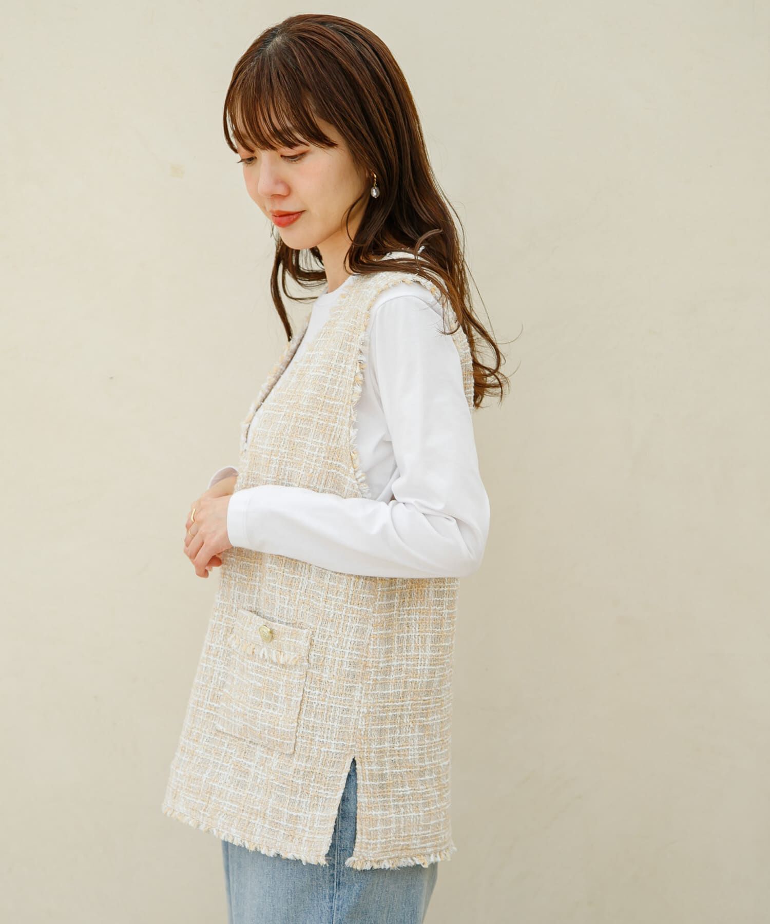 Sonny Label 「『WEB/一部店舗限定』ツイードVネックベスト」|ベスト・ジレ|
