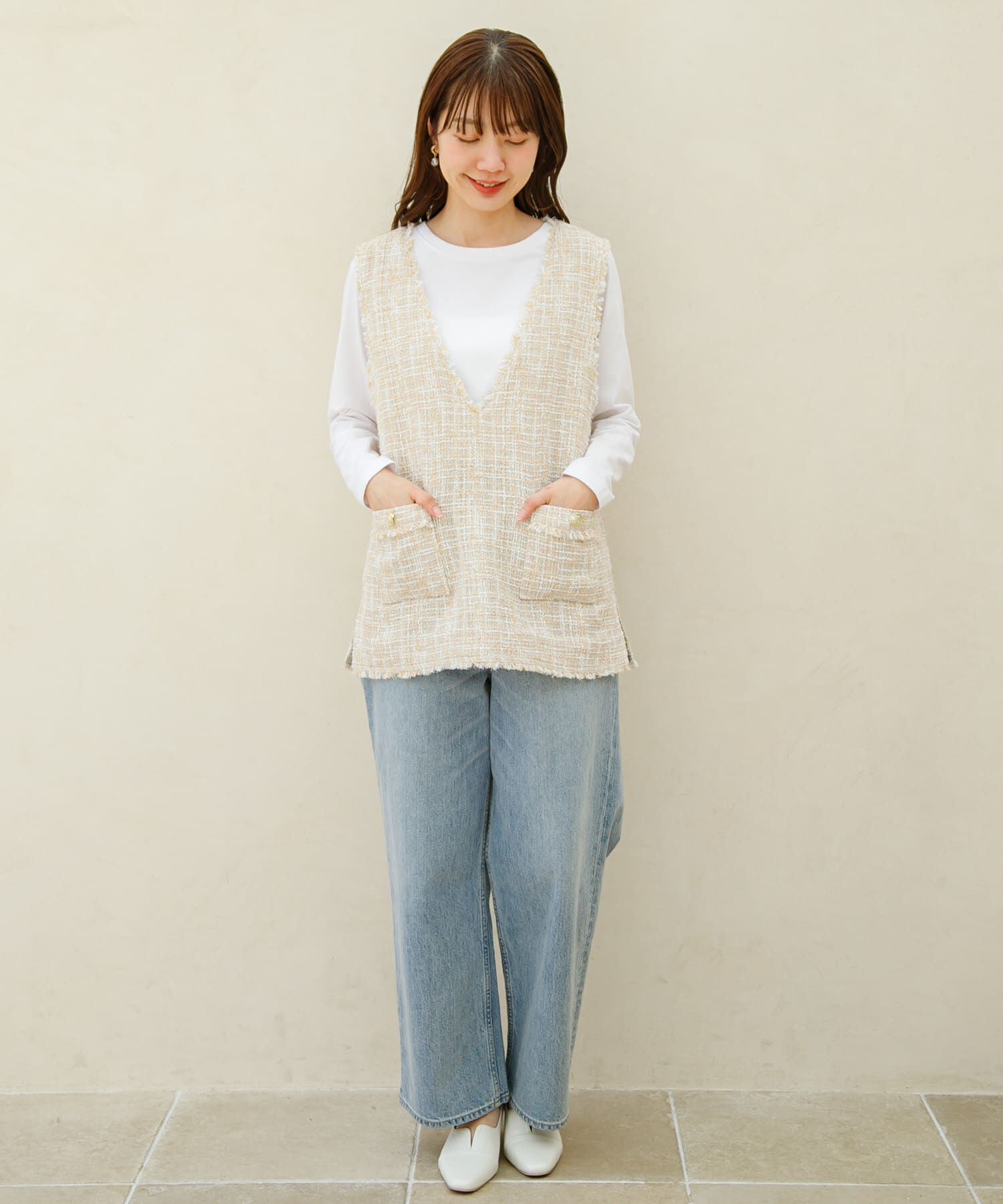Sonny Label 「『WEB/一部店舗限定』ツイードVネックベスト」|ベスト・ジレ|