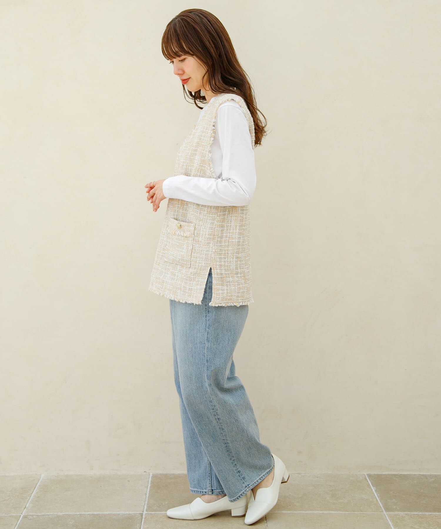 Sonny Label 「『WEB/一部店舗限定』ツイードVネックベスト」|ベスト・ジレ|