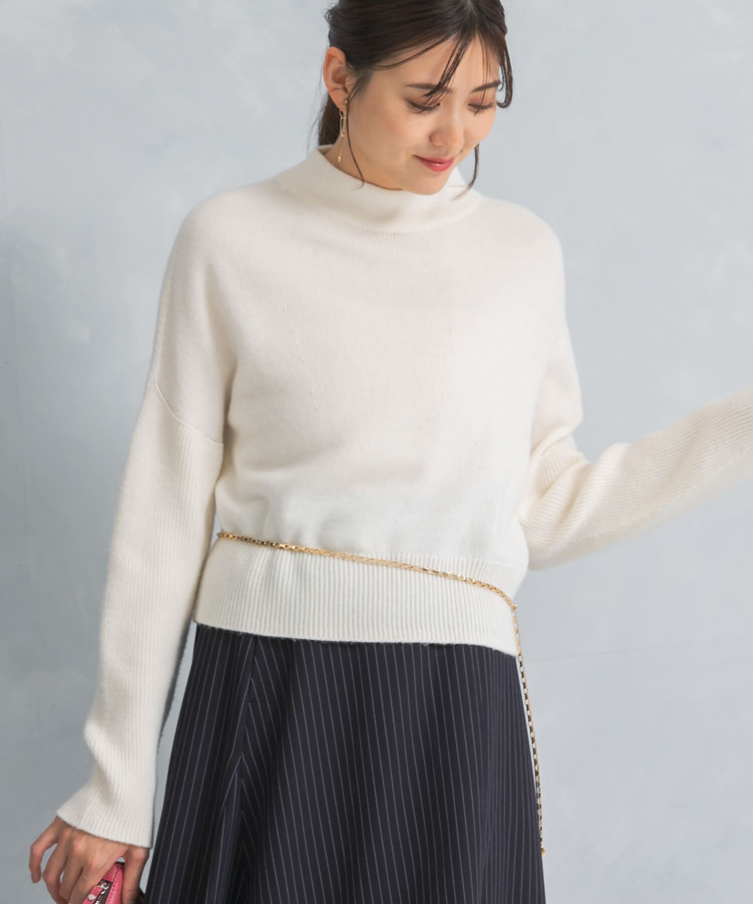 URBAN RESEARCH ROSSO「ショートハイネックホールニット」|ニット・セーター|