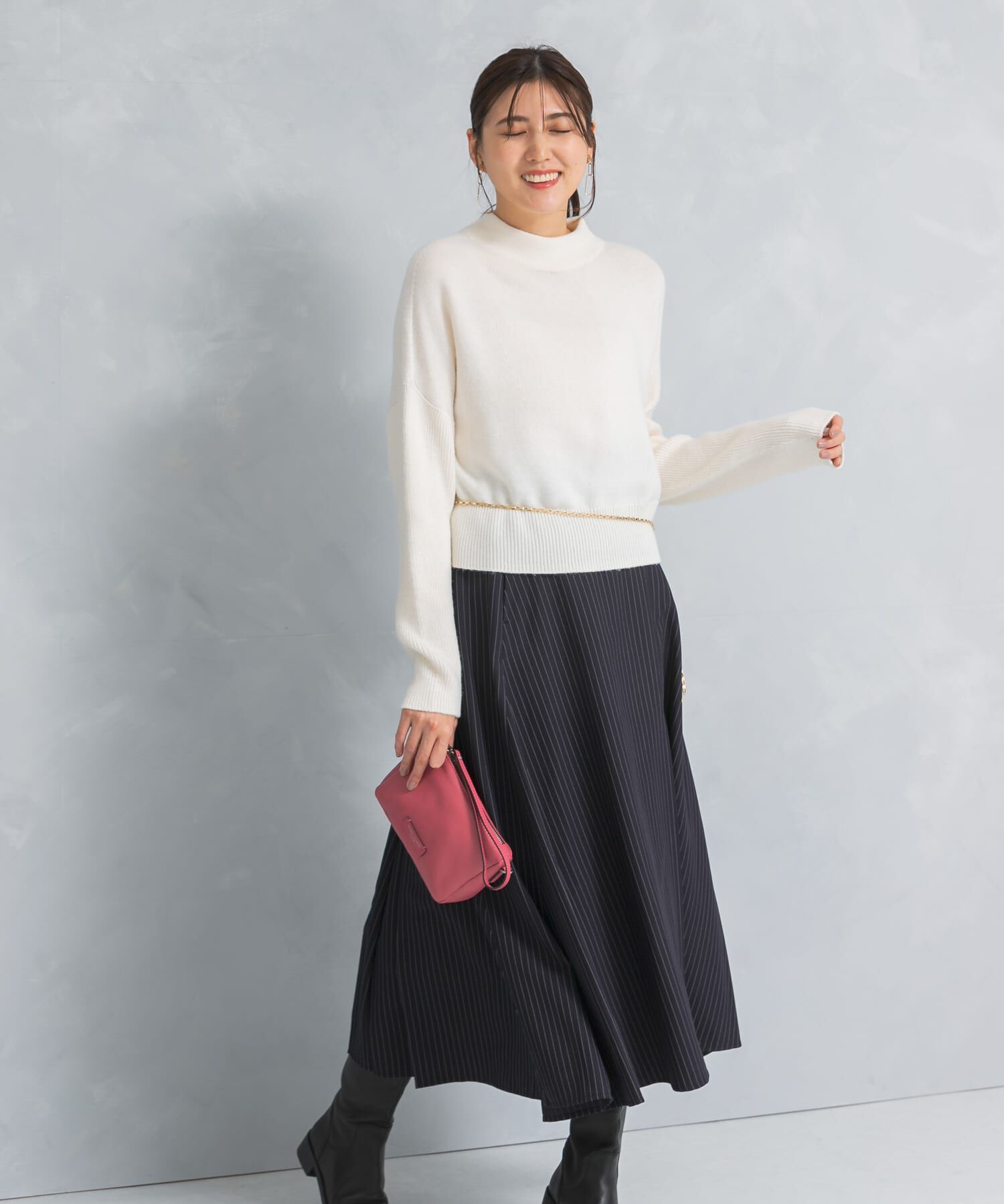 URBAN RESEARCH ROSSO「ショートハイネックホールニット」|ニット・セーター|