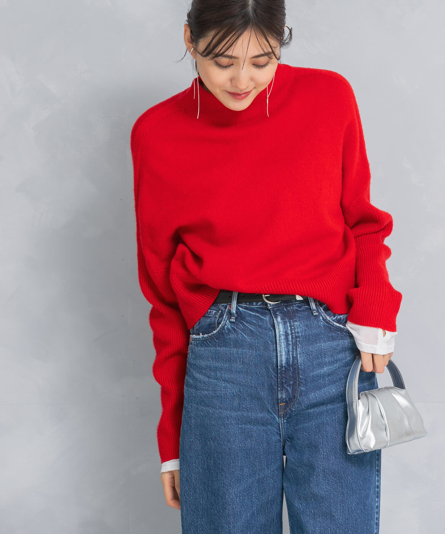 URBAN RESEARCH ROSSO「ショートハイネックホールニット」|ニット・セーター|